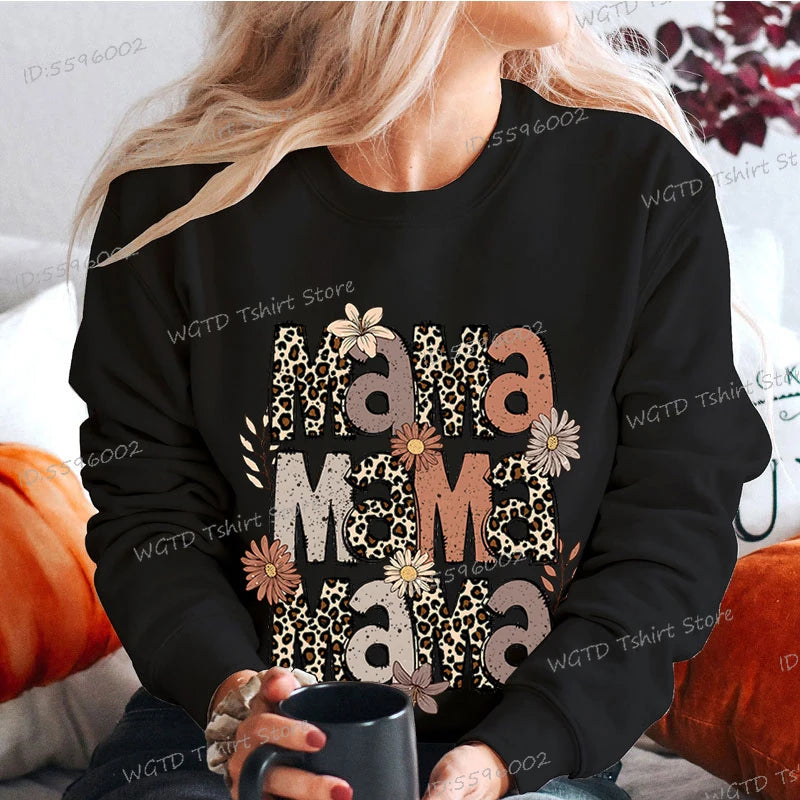 Leopard Mama Flower Retro Sweatshirt Hoodie