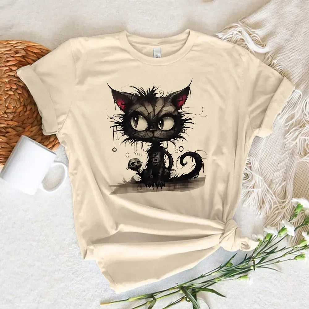 Funny Cat Print Women T Shirt