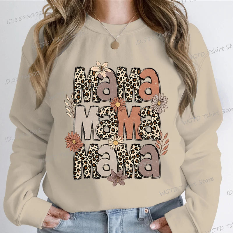 Leopard Mama Flower Retro Sweatshirt Hoodie