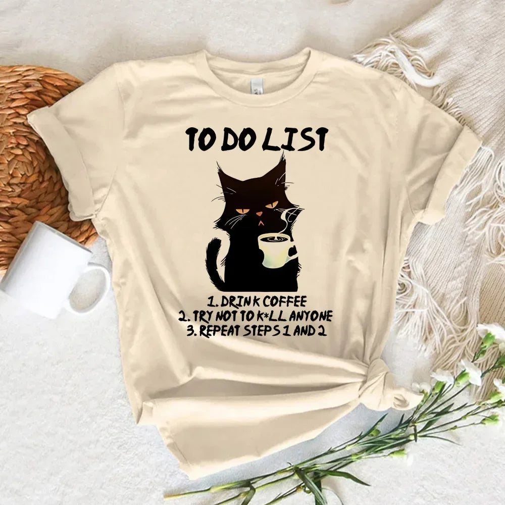 Funny Cat Print Women T Shirt