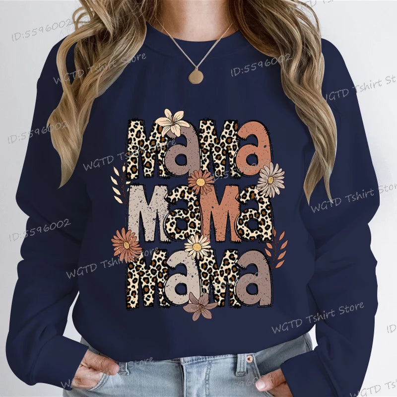 Leopard Mama Flower Retro Sweatshirt Hoodie