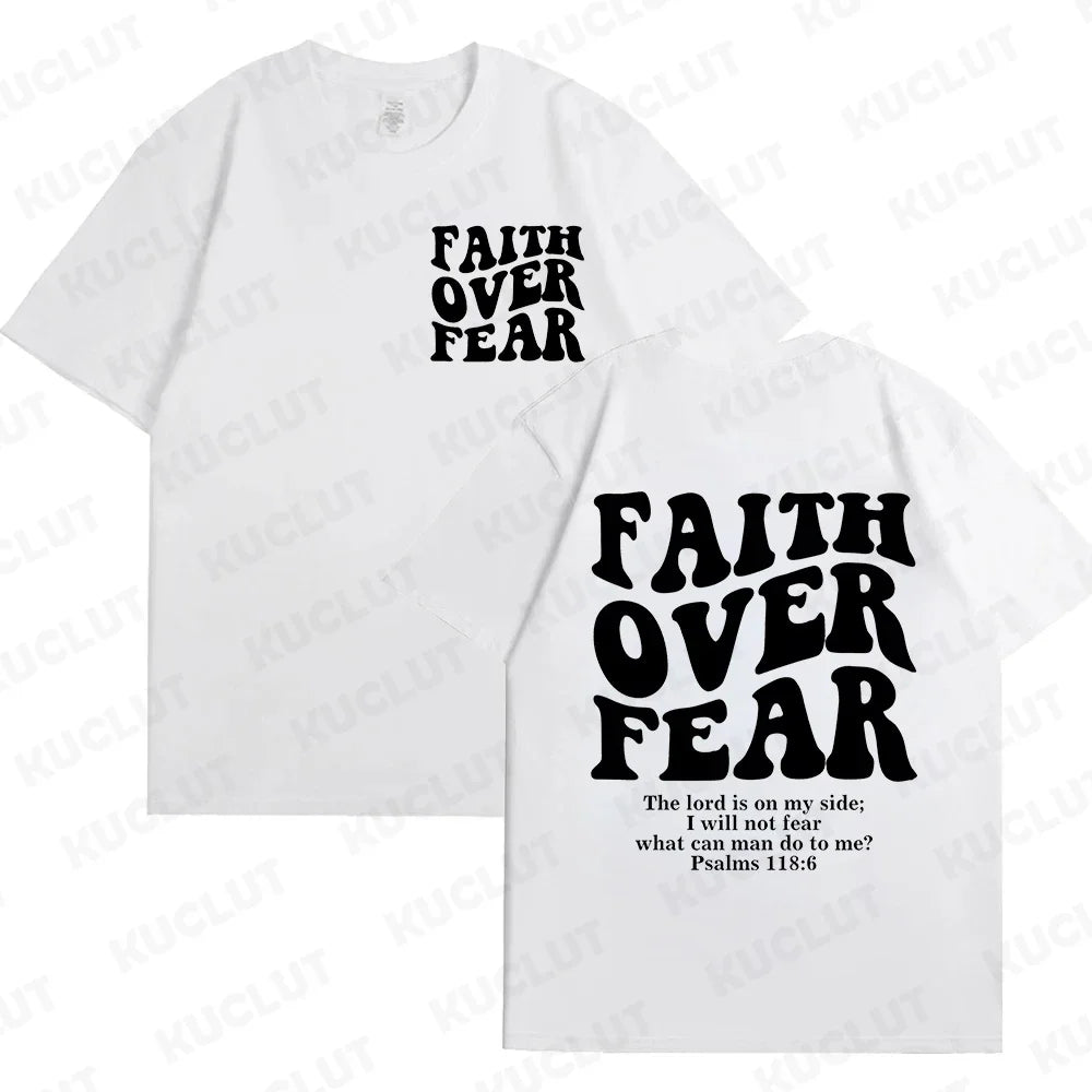 "Faith Over Fear" Christian Women T-shirts