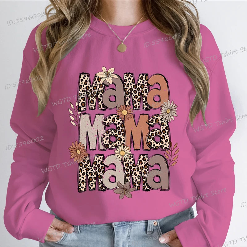 Leopard Mama Flower Retro Sweatshirt Hoodie