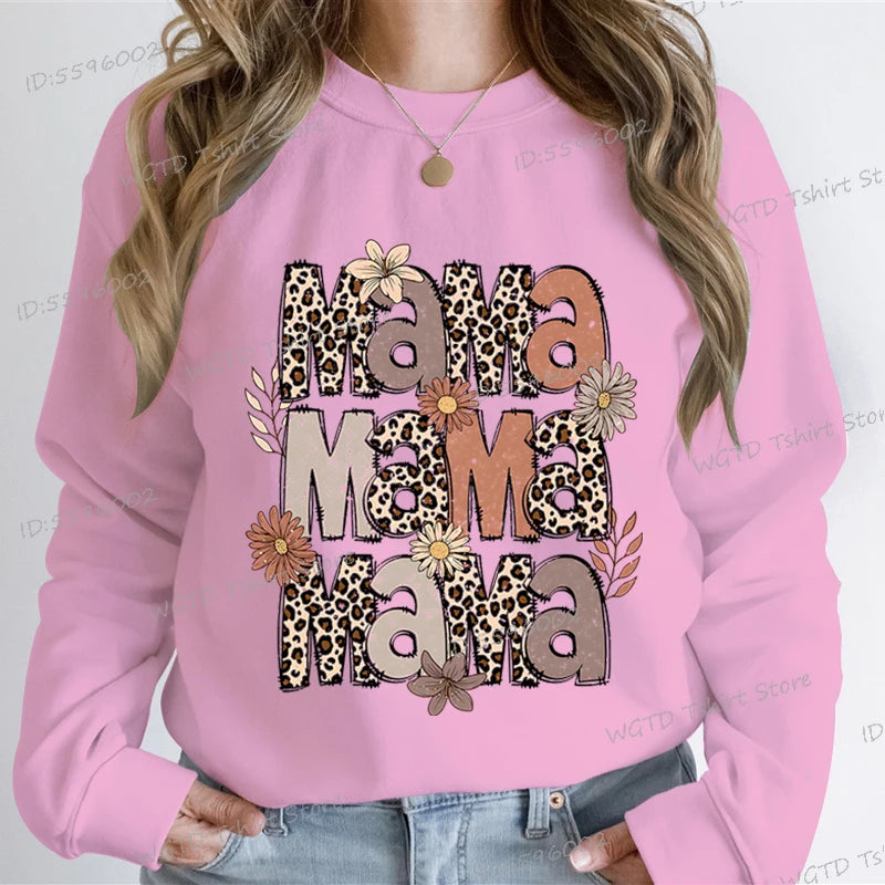 Leopard Mama Flower Retro Sweatshirt Hoodie