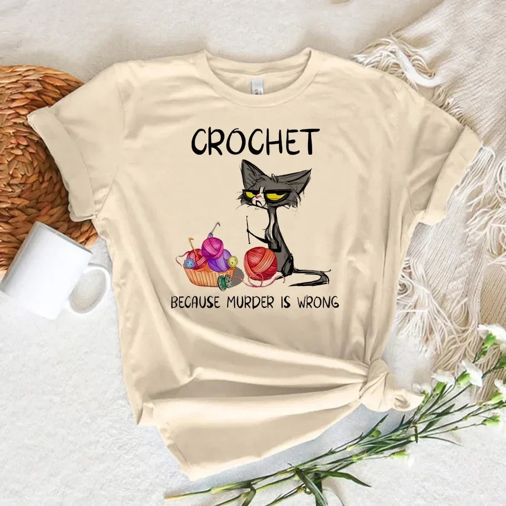 Funny Cat Print Women T Shirt