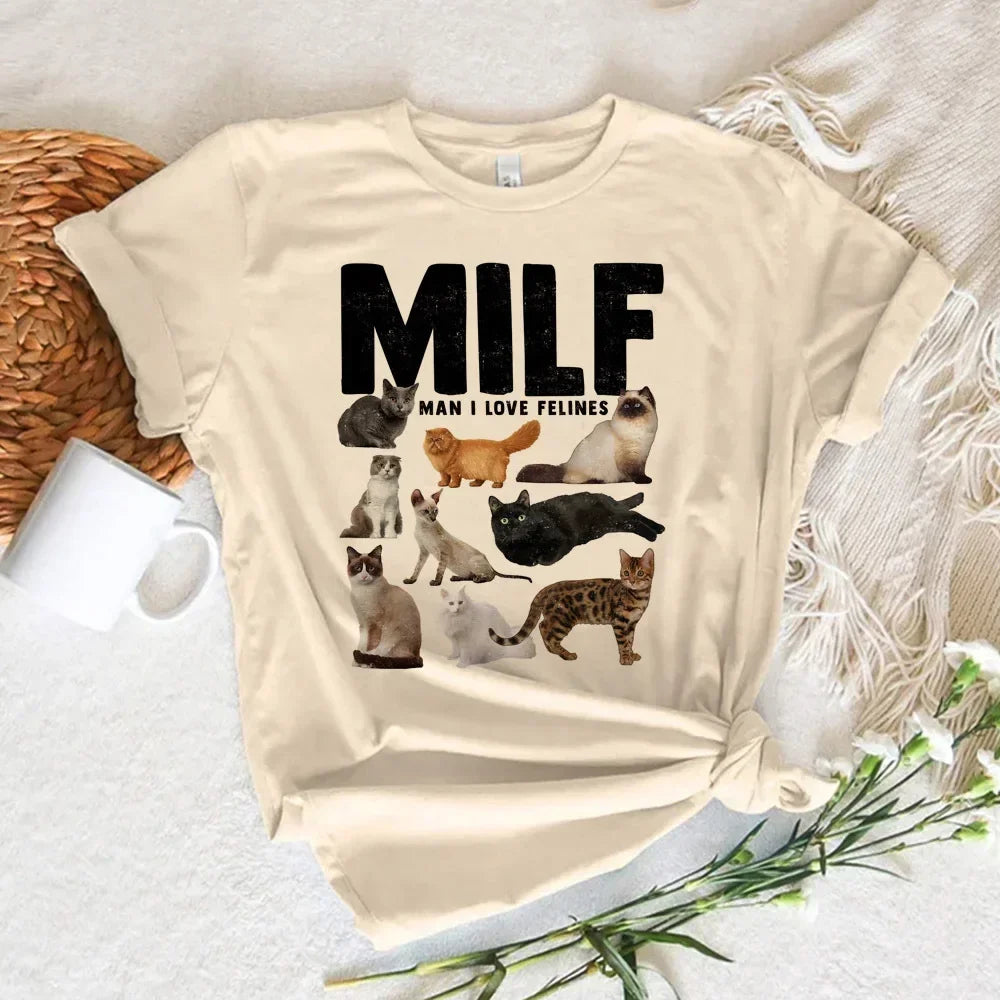 Funny Cat Print Women T Shirt