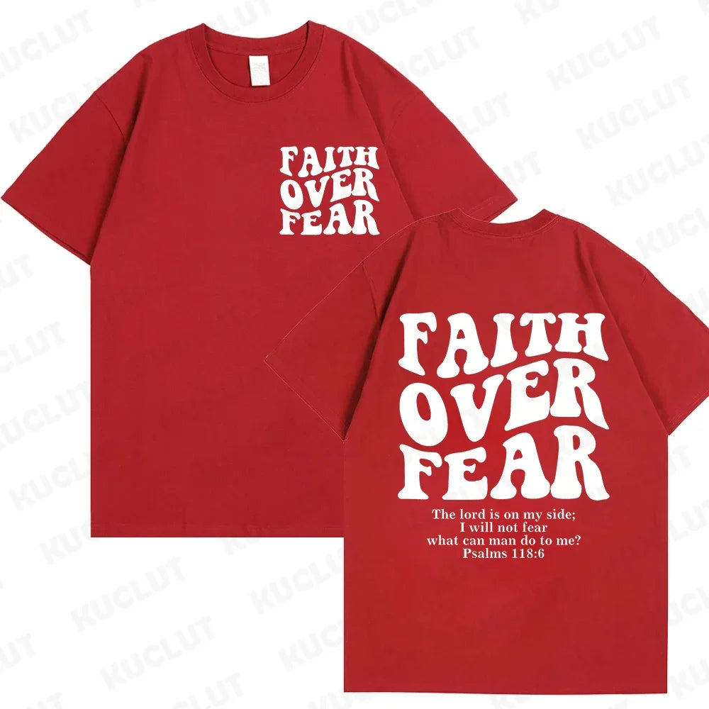 "Faith Over Fear" Christian Women T-shirts