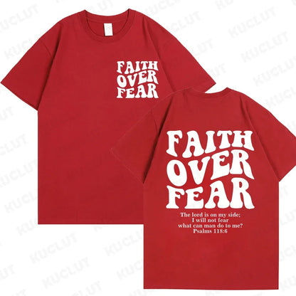 "Faith Over Fear" Christian Women T-shirts