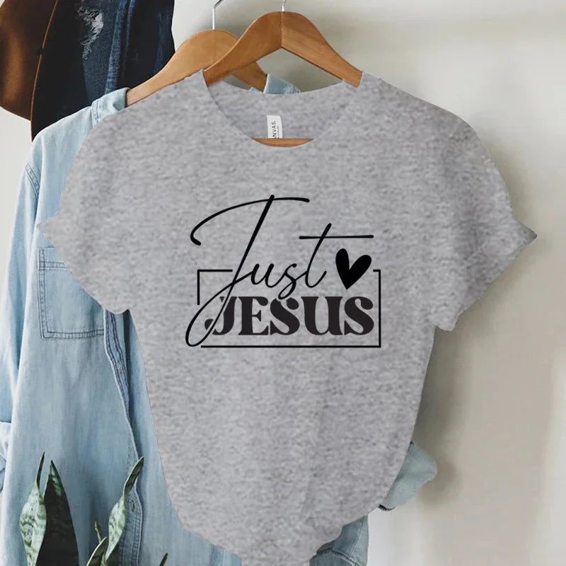 "Just Love Jesus" Print Women T-Shirts