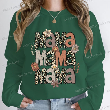 Leopard Mama Flower Retro Sweatshirt Hoodie