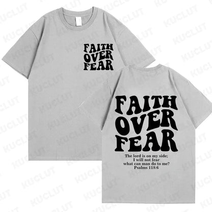 "Faith Over Fear" Christian Women T-shirts