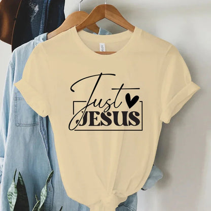 "Just Love Jesus" Print Women T-Shirts