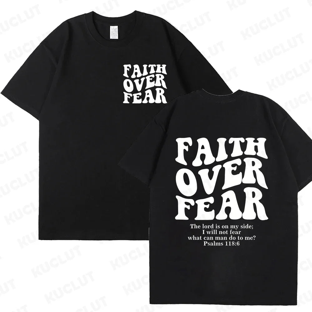 "Faith Over Fear" Christian Women T-shirts