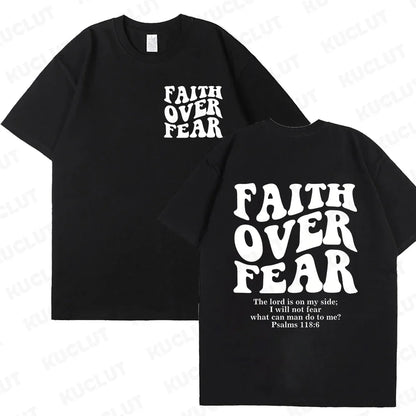 "Faith Over Fear" Christian Women T-shirts