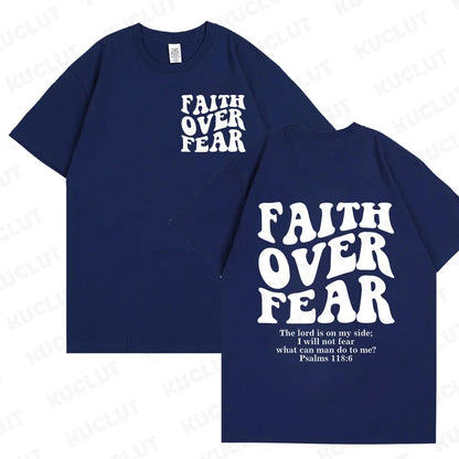 "Faith Over Fear" Christian Women T-shirts