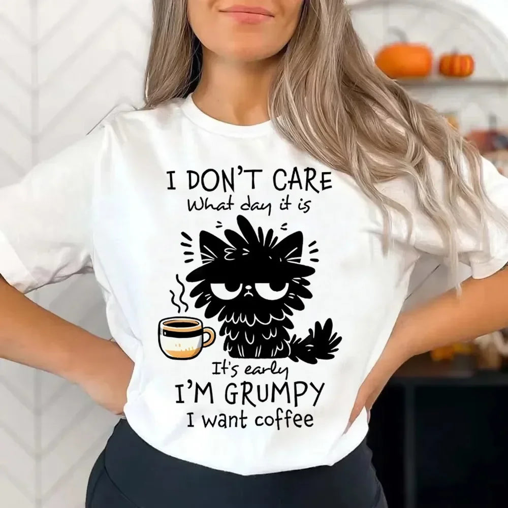 Funny Cat Print Women T Shirt