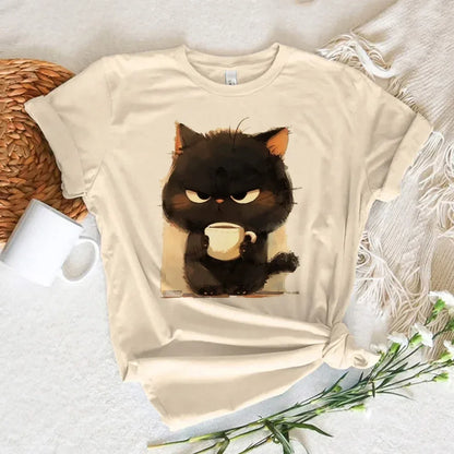 Funny Cat Print Women T Shirt