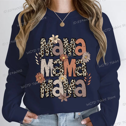 Leopard Mama Flower Retro Sweatshirt Hoodie